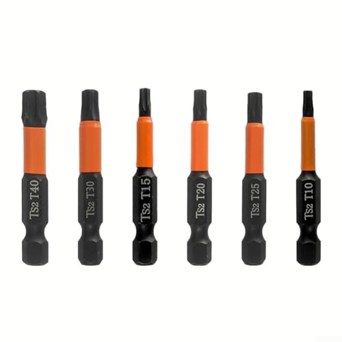 1 x 50 mm langes magnetisches Sechskantkopfbohrer-Set für T10 / T20 / T25 / T30 / T40 aus hochwertigem legiertem Stahl (T40) von YJDOORPLAY