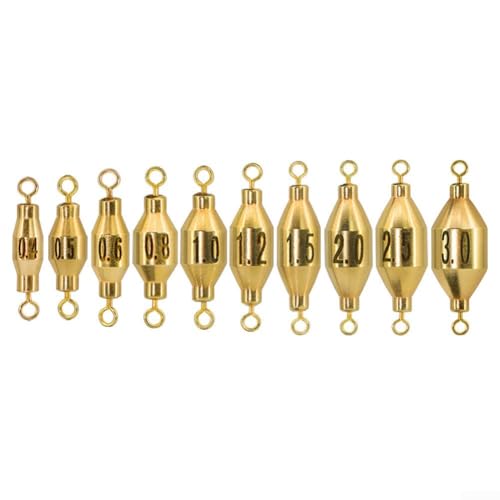 10 Stück Messing-Sinker mit Dual-Drehgelenk-Inline-Gewichten für effiziente Angeltechniken 10 Stück Messing-Sinker mit Dual-Drehgelenk-Inline-Gewichten für effiziente Angeltechniken von YJDOORPLAY