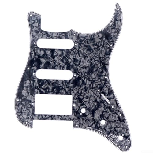 11-Loch-Gitarren-Pickguard für STandard E-Gitarren, PVC ConFor STruction (Black Pearl) von YJDOORPLAY