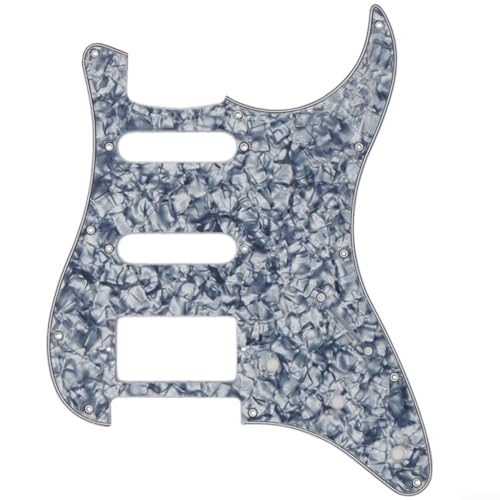 11-Loch-Gitarren-Pickguard für STandard E-Gitarren, PVC ConFor STruction (Grey Pearl) von YJDOORPLAY