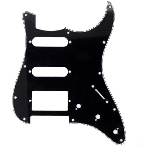 11-Loch-Gitarren-Pickguard für STandard E-Gitarren, PVC ConFor STruction (schwarz) von YJDOORPLAY