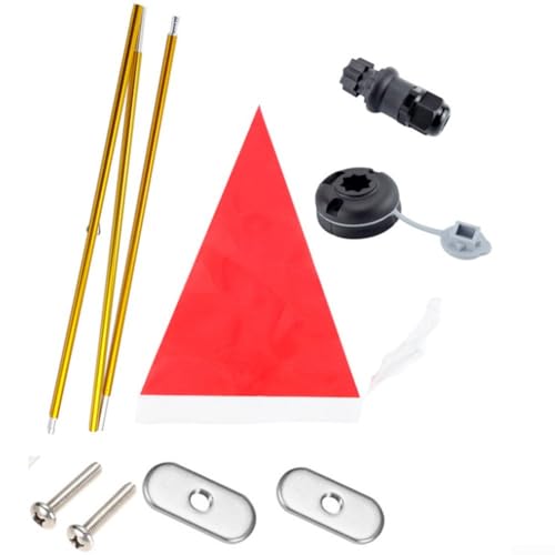 119,9 cm Sicherheitsflaggen-Basis-Kit Marine Boot Kanu Zubehör mit roter Flagge Aluminiumlegierung Fahnenmast DIY Installation Wassersportausrüstung Schlauchboot Yacht Kit von YJDOORPLAY