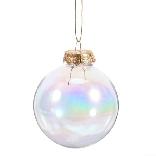 12-teiliges transparentes Weihnachtskugel-Set mit abnehmbaren Gold und Schnüren, wiederverwendbare befüllbare Ornamente für DIY-Dekoration, bruchsichere Baumkugeln zum Aufhängen für Zuhause, Hochzeit von YJDOORPLAY