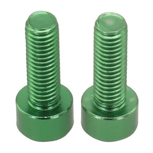 2 Stück M5 x 15 mm Sechskantkopf-Fahrrad-Trinkflaschenhalter-Schrauben, stark und leicht (grün) von YJDOORPLAY