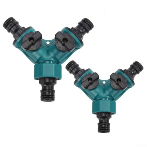 2 Wege Gartenschlauch Splitter Verteiler Ventil Wasseranschluss Set mit individueller Abschaltung Steuerung für Rasensprinkler Bewässerungssystem Outdoor Bewässerung 2 Wege Gartenschlauch Splitter Verteiler Ventil Wasseranschluss Set mit individueller Abschaltung Steuerung für Rasensprinkler Bewässerungssystem Outdoor Bewässerung von YJDOORPLAY