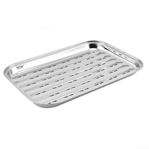 2 x Edelstahl-Backbleche mit Löchern für Outdoor-Camping, Grillen, Dampfpfannen, perforierte Grillbleche, Gemüse, Reis, Kochen 2 x Edelstahl-Backbleche mit Löchern für Outdoor-Camping, Grillen, Dampfpfannen, perforierte Grillbleche, Gemüse, Reis, Kochen von YJDOORPLAY