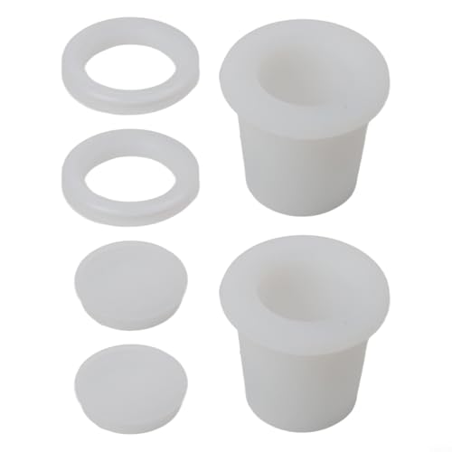 6-teiliges Terrassenschirm-Zubehör-Set, Silikonkeile und Abdeckungen für 5,1 cm bis 5,1 cm Tischlöcher (weiß) von YJDOORPLAY