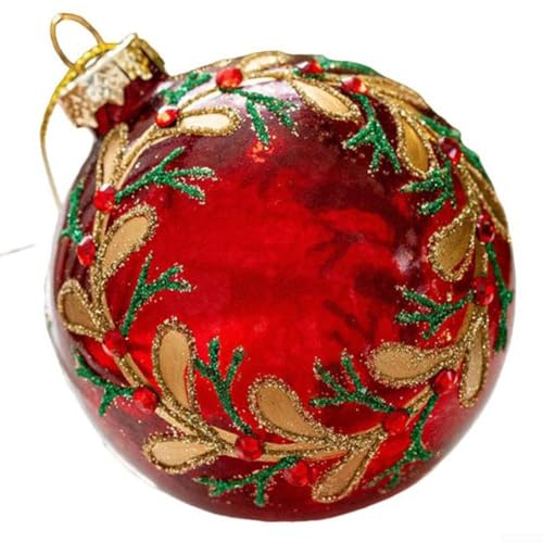 Ästhetische Weihnachtskugeln aus Glas, 8 cm, perfekt für den Charme zu Ihrer saisonalen Dekoration zu jeder Jahreszeit (D-Stil) von YJDOORPLAY