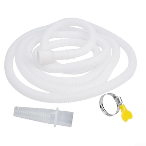 Abflussschlauch für Klimaanlage, mehrere Längen, TPE, verlängerter flexibler Wasserzulaufschlauch für AC-Luftentfeuchter, Waschmaschine mit Anschlussklemme, Weiß (4 m) von YJDOORPLAY