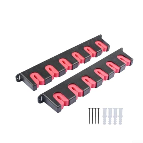 Angelruten-Wandhalter ABS- und EVA-Konstruktion zur horizontalen Aufbewahrung von 6 Angelruten (Schwarz Rot) von YJDOORPLAY