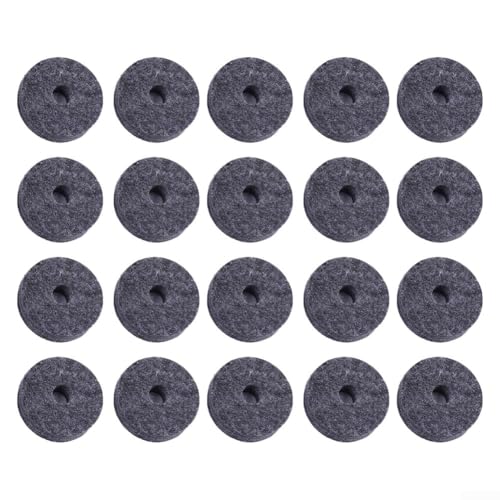 Becken-Filz-Unterlegscheiben, 20-teilig, für Kupplung in Schlagzeug-Kits, verhindert Metallkontakt (schwarz) von YJDOORPLAY