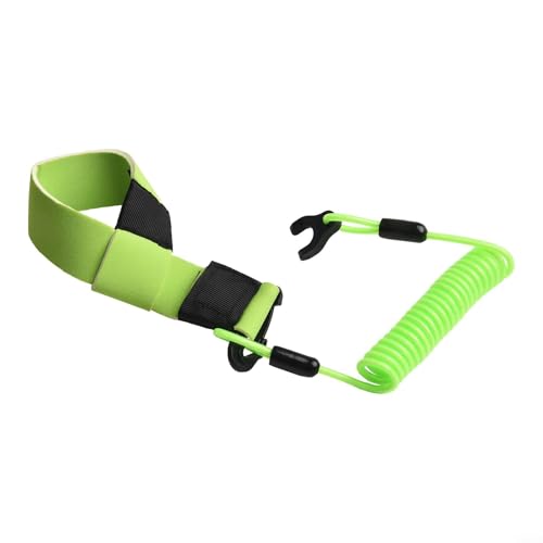 Boat Kill Switch Lanyard mit verstellbarer Handschlaufe, starker Nylonschnur und sicherem Karabiner für Sicherheit bei Jetski (A Green) von YJDOORPLAY