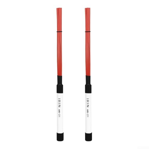 Cajon Percussion Parts Professionelle Trommelbürsten mit gewelltem Nylon-Design (rot) von YJDOORPLAY