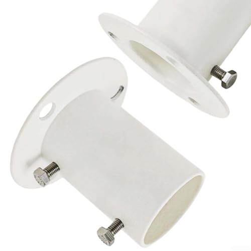 Edelstahl Pool Deck Flansche Basis für 3,8 cm Handlauf Leiter Geländer Halterung Schwimmbad Boot Yacht Marine Hardware Zubehör Weiß 75 mm von YJDOORPLAY