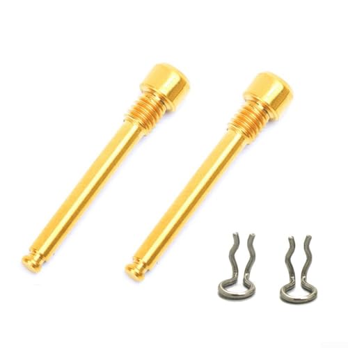 Fahrrad-Bremssattel-Befestigungsschrauben, 2 Stück, Legierungsmaterial mit Edelstahl-Clips für XT-Scheibenbremsen, 3 mm Innensechskant für Mountainbike-Reparatur (goldfarben) von YJDOORPLAY