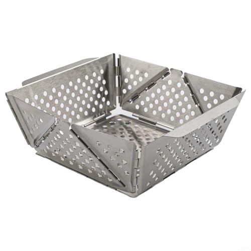 Faltbares Edelstahlsieb, Küchensieb, Korb, zusammenklappbares Design, platzsparende Aufbewahrungslösung zum Abtropfen von Nudeln, Gemüse, Obst, Grillen, Outdoor Faltbares Edelstahlsieb, Küchensieb, Korb, zusammenklappbares Design, platzsparende Aufbewahrungslösung zum Abtropfen von Nudeln, Gemüse, Obst, Grillen, Outdoor von YJDOORPLAY