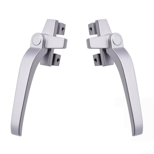 Fenstergriff-Ersatz-Set aus Aluminiumlegierung, 2 Stück, externe Push-Hardware für Fenster und Schiebetüren mit Schrauben, Rechts- und Linkshänder, verbesserte Sicherheitsmerkmale (Silber) von YJDOORPLAY