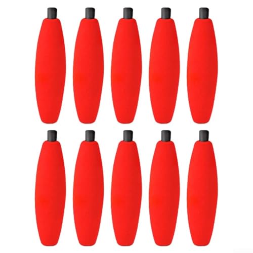 Fishing Bobbers 10 Stück verstellbare Schaumstoffbojen für Wels & Crappie Zuverlässiges Design für einfache Verwendung unter allen Bedingungen (S Rot) von YJDOORPLAY