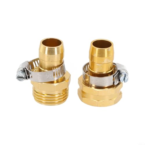 Gartenschlauch-Reparatur-Set, 3/4-Zoll-Gewindeanschluss mit Metallklemmen für amerikanisches Standard-Wassersystem im Freien (innen + außen) von YJDOORPLAY