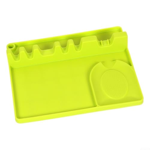Hält Ihren Kochraum ordentlich Silikon-Utensilienablage mit eingebauter Abtropfschale, um überschüssige Flüssigkeiten leicht zu sammeln (grün) von YJDOORPLAY