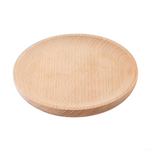 Handgefertigtes rundes Servierteller aus Naturholz, Desserttablett für Snacks, Obst, Nachmittagstee, Party, Esstischdekoration (12 x 12 cm) von YJDOORPLAY