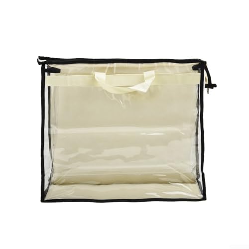 Handtaschen-Staubschutz-Aufbewahrungstasche mit atmungsaktivem Material, feuchtigkeitsbeständig und staubdicht, transparentes und waschbares Design mit bequemen Griffen (L) von YJDOORPLAY