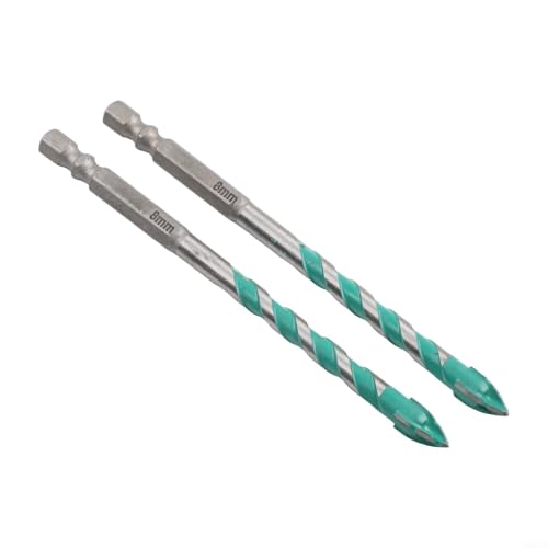 Hartmetallbohrer 2er Set mit gezackten vierschneidigen Exzenterspitzen für Glas Holz Metall Fliesen geeignet für verschiedene Materialanwendungen (8mm) von YJDOORPLAY