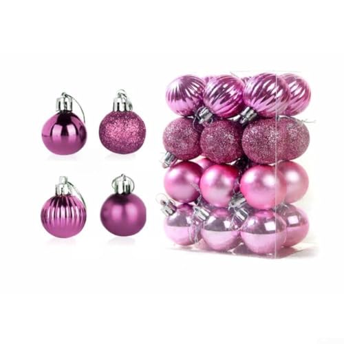 Holiday Ready Weihnachtskugel-Set für Bäume, Veranstaltungen und Feiern, Rosa, 24-teilig von YJDOORPLAY