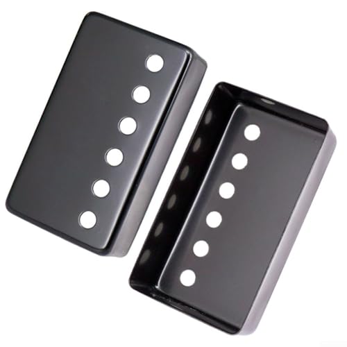 Humbucker-Tonabnehmerabdeckung für E-Gitarren im LP-Stil mit 50 mm/52 mm Stangenabstand, Metallkonstruktion, geeignet für Reparatur oder Upgrade, erhältlich in Silber und Schwarz (50 mm schwarz) von YJDOORPLAY