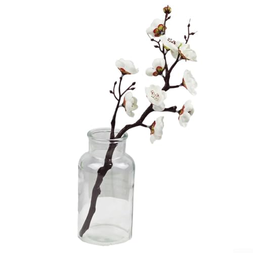 Künstlicher Pflaumenblütenzweigstrauß aus Kunststoff, Kunstblumen für Innenbereich, Heimdekoration, Arrangements, Wohnzimmer, Büro, Hochzeit (B Weiß) von YJDOORPLAY