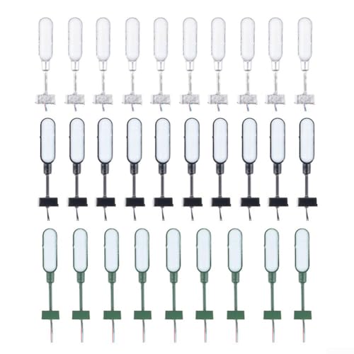 LED Gittermastleuchte Set mit 28mm Plattformleuchten für Modelleisenbahn Track N inkl. Widerstände für Transformatoranwendungen 12 16V (Silber) von YJDOORPLAY