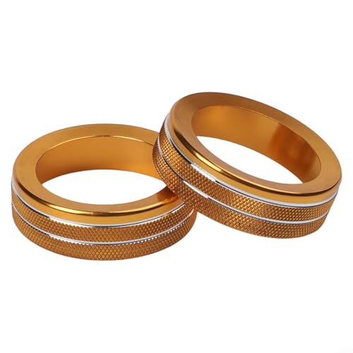 Lautstärkereglerabdeckungen aus Aluminiumlegierung für Ford Explorer 2020 2025 verbessern den Innenraum und schützen die Werksknöpfe (orange) von YJDOORPLAY