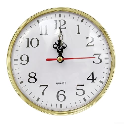 Leises Quarz-Uhrwerk-Einsatz, 130 mm, arabische Ziffern, rundes Zifferblatt, Ersatz-Set mit weißem Zifferblatt, Metallrahmen für DIY-Uhren, goldfarben Leises Quarz-Uhrwerk-Einsatz, 130 mm, arabische Ziffern, rundes Zifferblatt, Ersatz-Set mit weißem Zifferblatt, Metallrahmen für DIY-Uhren, goldfarben von YJDOORPLAY