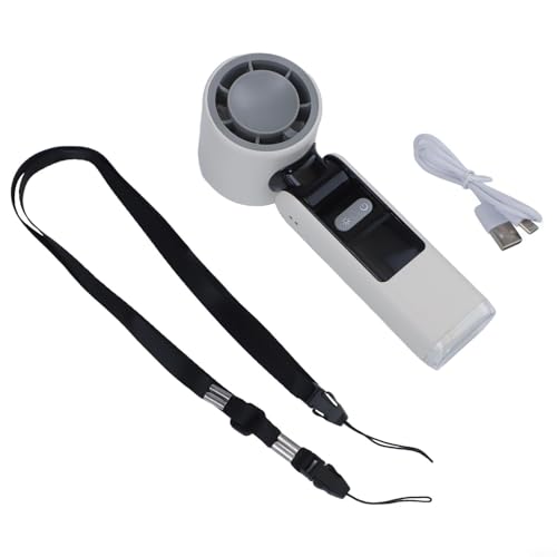 Mini-USB-Ventilator, tragbar, digitales Display, Handventilator mit 100 Geschwindigkeitseinstellungen mit Digitalanzeige, mehrere Geschwindigkeitsregelung (weiß) von YJDOORPLAY