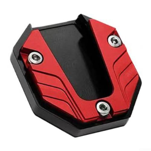 Motorrad-Ständer-Verlängerungs-Pad aus Aluminiumlegierung, Seitenständer, Fußstütze, um Bodenabnutzungen zu reduzieren und ein Einsinken in weichen Boden zu verhindern (rot) von YJDOORPLAY