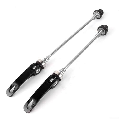 Mountainbike-Schnellspann-Achsen-Set für Vorder- und Hinterrad, Stahl-Aluminium-Konstruktion (schwarz) von YJDOORPLAY