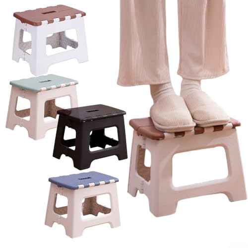 Platzsparender Klapphocker mit ergonomischem Design für mehrere Umgebungen (blau) von YJDOORPLAY