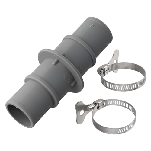Poolschlauch Adapter Verbindungskupplung 1 1/4 oder 1 1/2 für Poolsauger mit rostbeständigen Edelstahl Schlauchschellen kompatibel mit und (B) von YJDOORPLAY