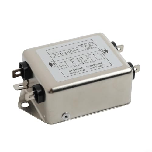 Power Line Filter CW4L2 Einphasiger Doppelabschnitt Power Noise Filter mit 60dB Einfügungsverlust 3A/10A/20A für Industrieanlagen (CW4L2-10A-T) von YJDOORPLAY