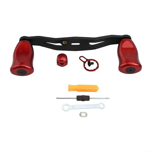 Präzisionsgefertigter Wippgriff für DAIWA für TATULA und für Alpha für ABU Angelrollen, Kohlefaser-Konstruktion (linke Hand rot) von YJDOORPLAY