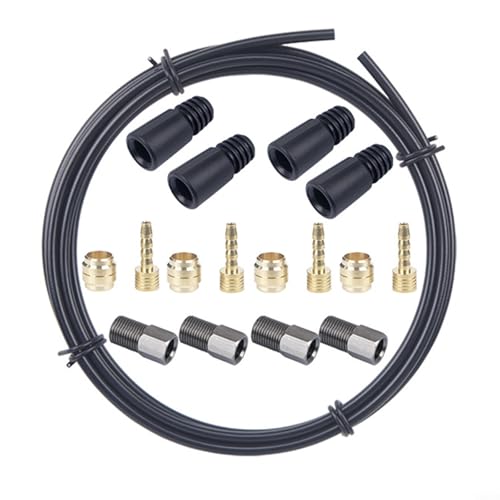 Reparaturset für hydraulische Bremsen, 2 x 5 m, komplett mit 4 Oliven, Ölnadeln und Befestigungshülsen für einfache Verwendung (D) von YJDOORPLAY