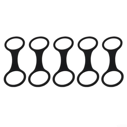 Schnorchelmaskenhalter Clips 5 Stück mit elastischem Silikonmaterial für Tauchmaskenbänder und 27 mm Atemschlauch Passform (schwarz) von YJDOORPLAY
