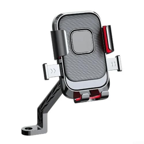 Secure Lock Motorrad-Handyhalterung mit 360-Grad-Drehung, Navigationshalterung, Stoßdämpfung und Anti-Rutsch-Pads für Sicherheit auf rauen Straßen (Rückspiegel) von YJDOORPLAY