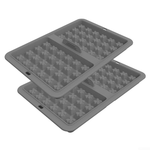 Silikon-Waffeleinsatz für Luftfritteuse, kompatibel mit NJ AF300EU AF400EU AF451EU SL400EU AF500DE, stapelbar, platzsparendes Design, spülmaschinenfest, vielseitiges Backzubehör, 2 Stück (grau) von YJDOORPLAY
