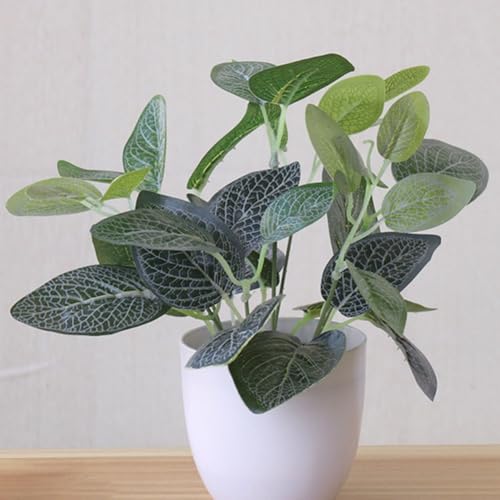 Simulation Pot Plants Artificial Bonsai Flower Foliage for Desk Windowsill Bookshelf Decoration Office Home Decor Retro Pastoral Style(C) von YJDOORPLAY