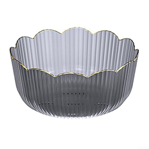 Stapelbares Obstbecken aus transparentem Kunststoff mit großem Fassungsvermögen und glatter Oberfläche für einfache Wartung (grau) von YJDOORPLAY