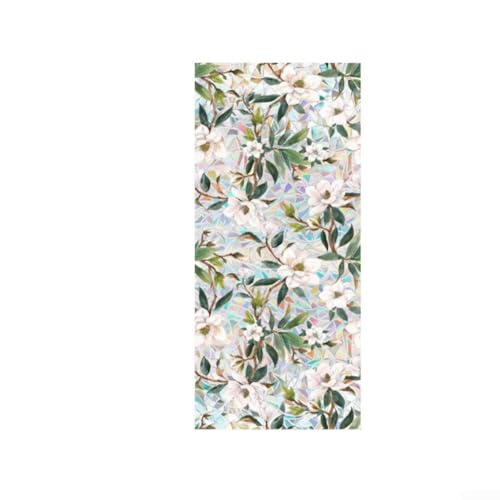 Statisch haftende Fensterfolie, PVC, doppelseitiges Blumendesign, entfernbarer und wiederverwendbarer Glasaufkleber für Heimdekoration, UV-Schutz für Wohnzimmer, Schlafzimmer oder Büro, 43,7 x 101,6 von YJDOORPLAY