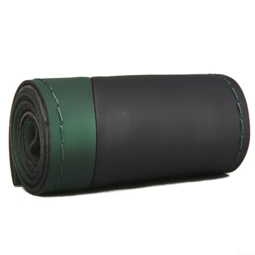 Stilvolle Mikrofaser-Leder-Lenkradwicklung DIY Option für nahtlose Passform auf 38,1 cm Autorädern (dunkelgrün) von YJDOORPLAY