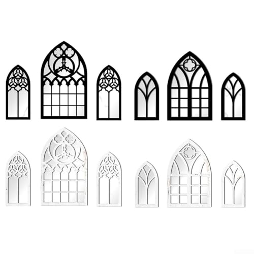 Stilvoller Spiegel mit Holzrahmen, Gothic-Design mit hochtransparentem Acryl für Heimdekoration (MZ487A) von YJDOORPLAY