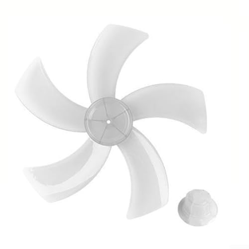 Tischventilatorblatt Montage 30,5 cm 5 Blätter hitzebeständig wie Kunststoff mit Mutterabdeckung Schreibtischständer Ventilator Ersatzteile (30,5 cm weiß) von YJDOORPLAY